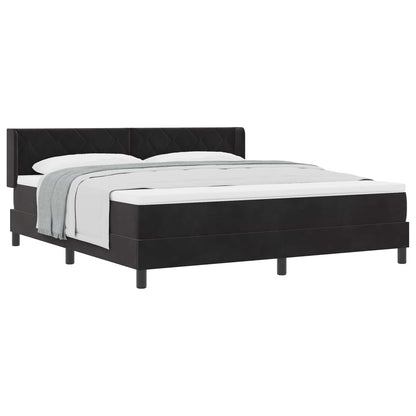 Boxspringbed met hoofdeinde Zwart 200 x 180 cm Fluweel