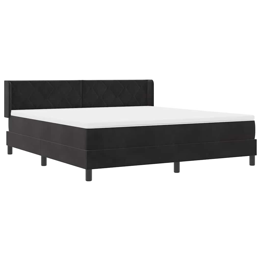 Boxspringbed met hoofdeinde Zwart 200 x 180 cm Fluweel