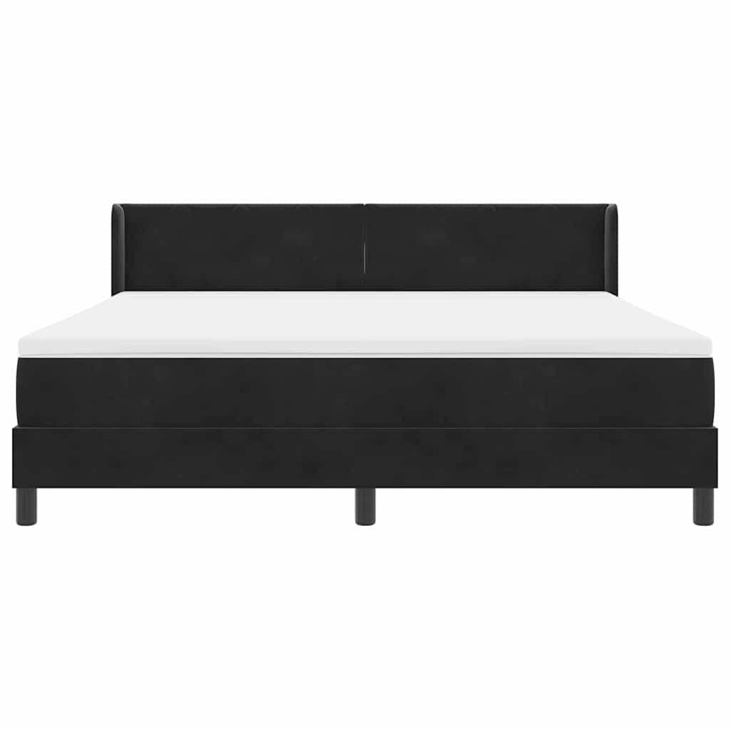 Boxspringbed met hoofdeinde Zwart 200 x 180 cm Fluweel