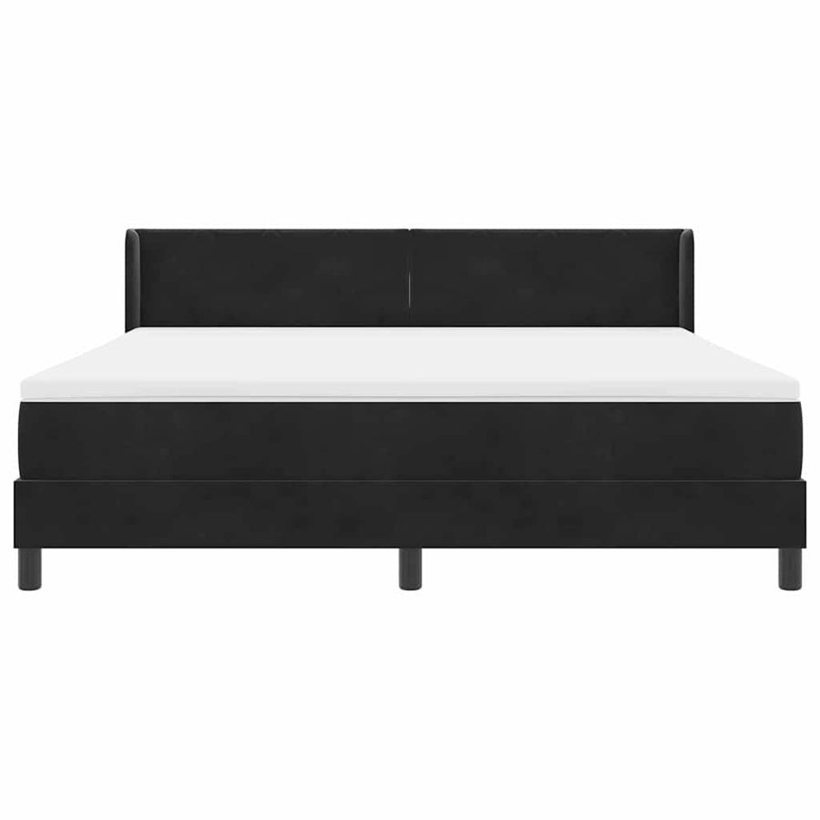 Boxspringbed met hoofdeinde Zwart 200 x 180 cm Fluweel