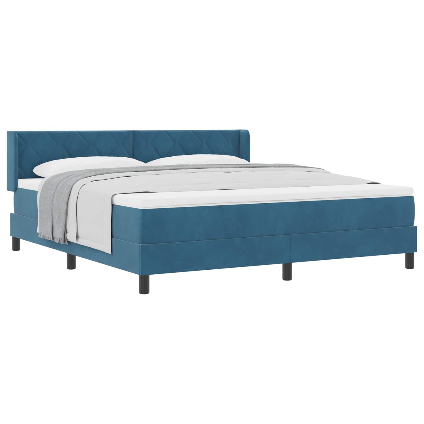 Boxspringbed met hoofdeinde Donkerblauw 200 x 180 cm Fluweel