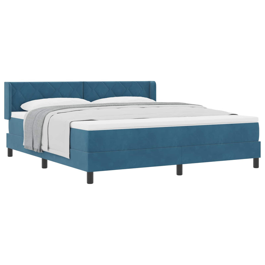 Boxspringbed met hoofdeinde Donkerblauw 200 x 180 cm Fluweel