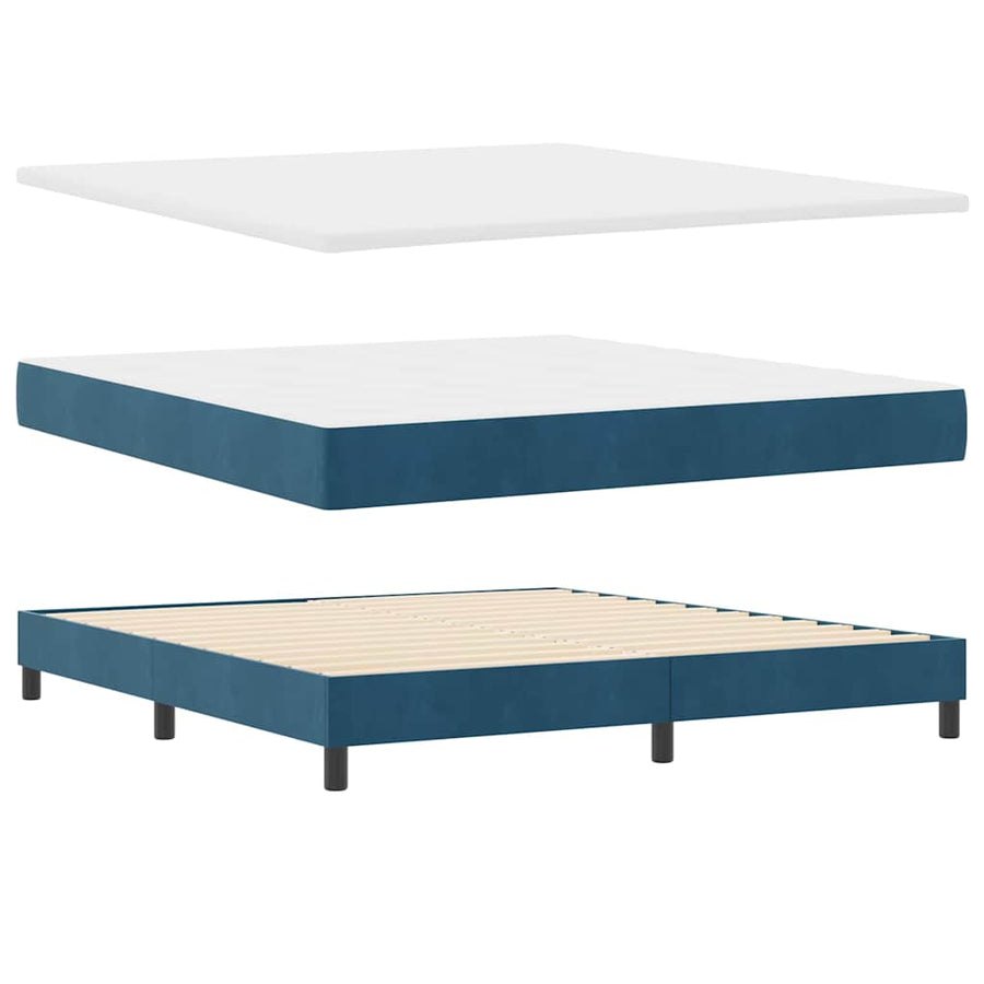 Boxspringbed met hoofdeinde Donkerblauw 200 x 180 cm Fluweel