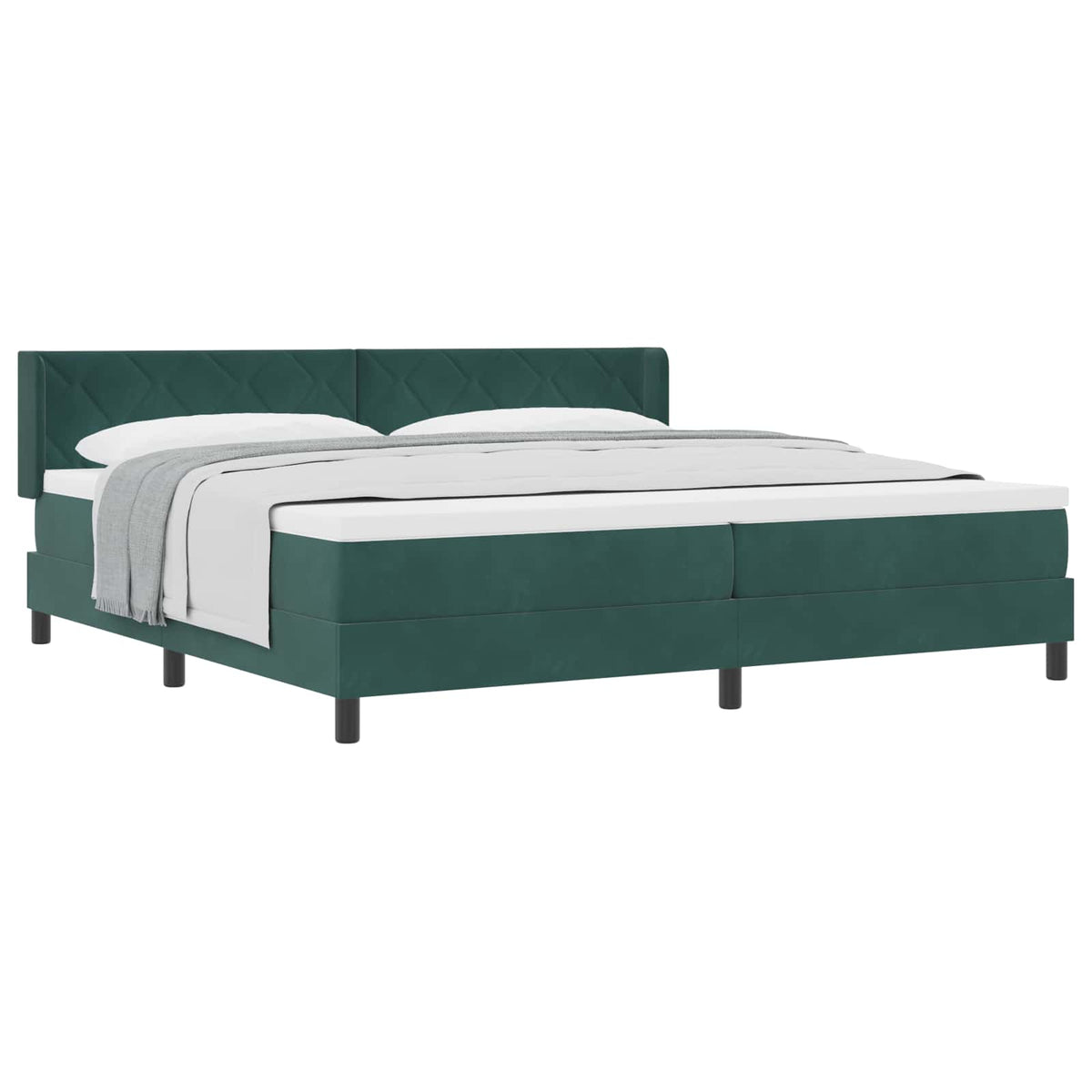 Boxspringbed met hoofdeinde Donkergroen 200 x 200 cm Fluweel