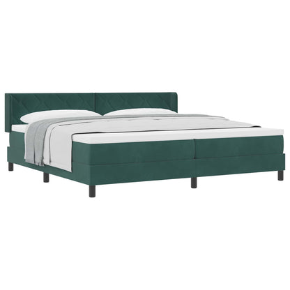 Boxspringbed met hoofdeinde Donkergroen 200 x 200 cm Fluweel