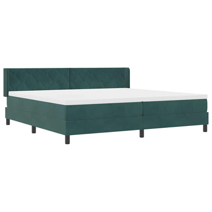 Boxspringbed met hoofdeinde Donkergroen 200 x 200 cm Fluweel