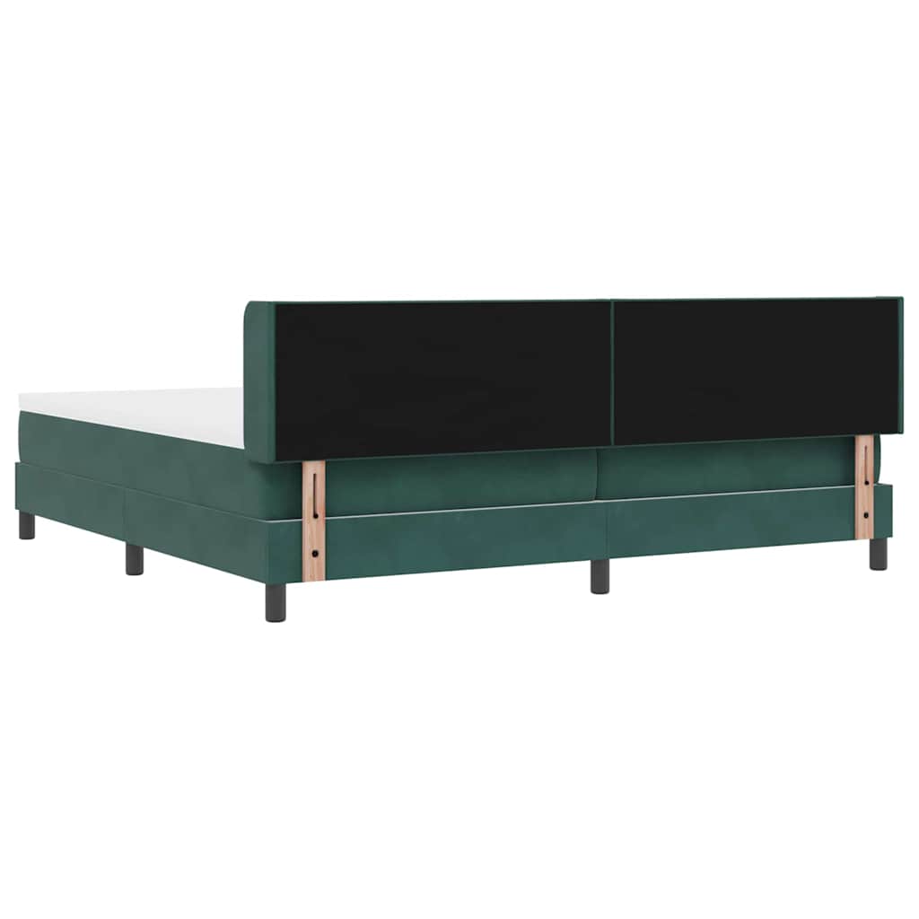 Boxspringbed met hoofdeinde Donkergroen 200 x 200 cm Fluweel