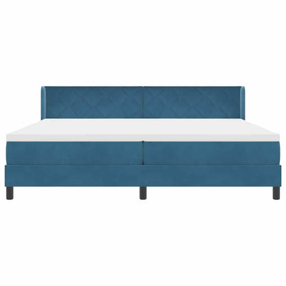 Boxspringbed met hoofdeinde Donkerblauw 200 x 200 cm Fluweel