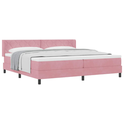 Boxspringbed met hoofdeinde Roze 200 x 200 cm Fluweel