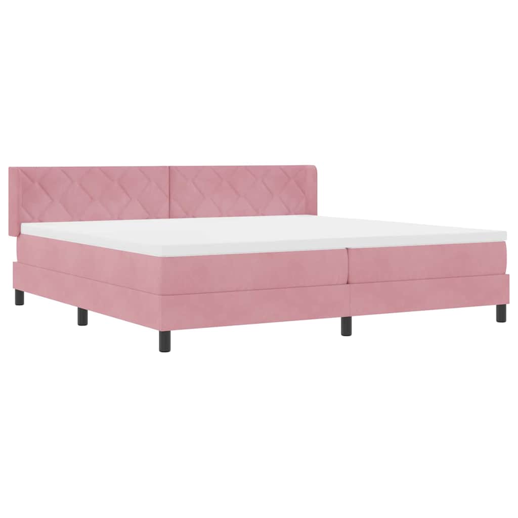 Boxspringbed met hoofdeinde Roze 200 x 200 cm Fluweel