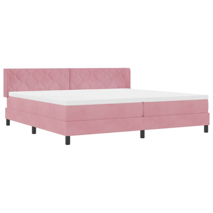 Boxspringbed met hoofdeinde Roze 200 x 200 cm Fluweel