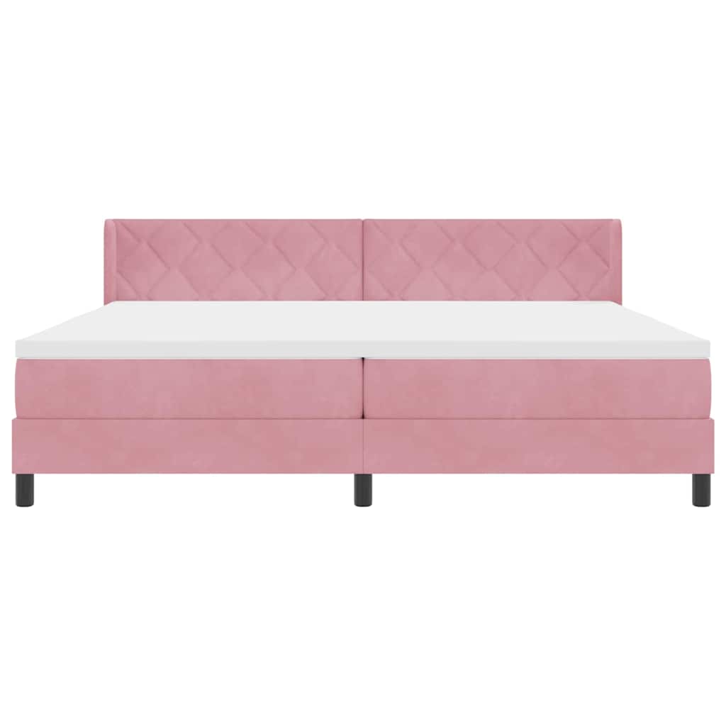 Boxspringbed met hoofdeinde Roze 200 x 200 cm Fluweel