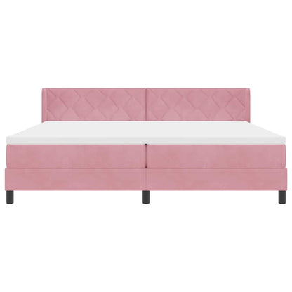 Boxspringbed met hoofdeinde Roze 200 x 200 cm Fluweel