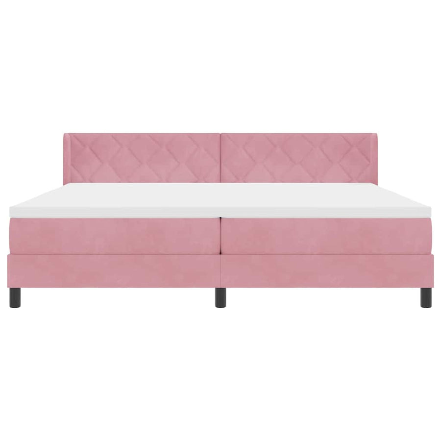 Boxspringbed met hoofdeinde Roze 200 x 200 cm Fluweel