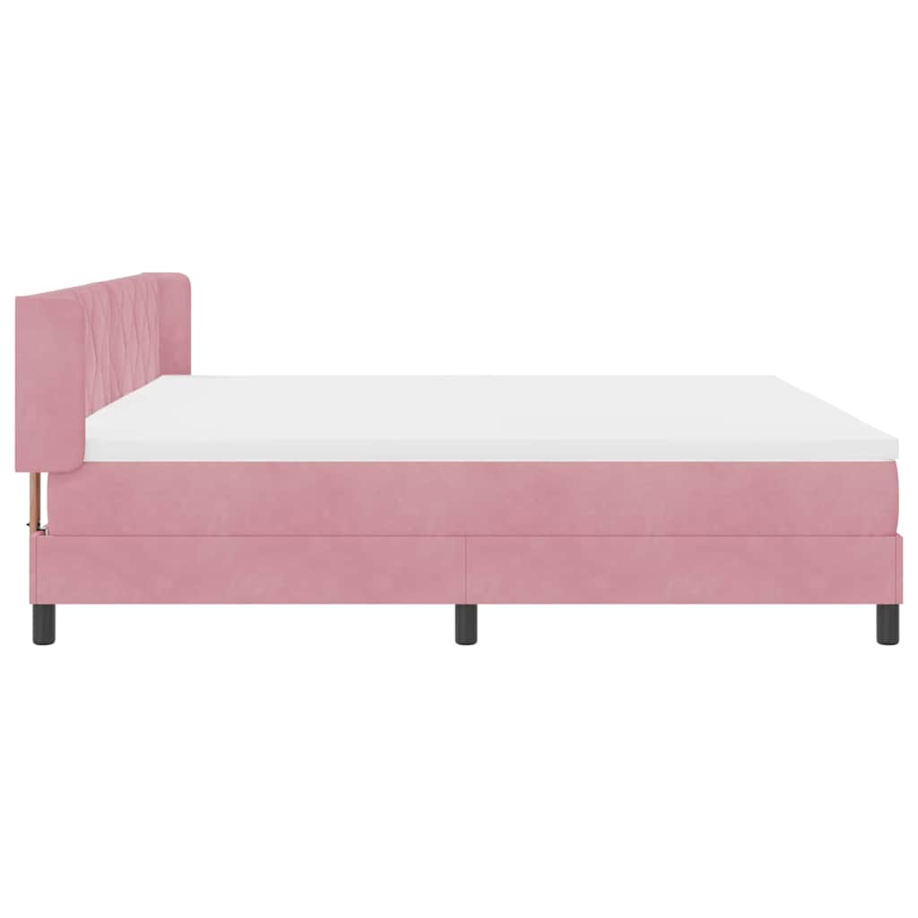 Boxspringbed met hoofdeinde Roze 200 x 200 cm Fluweel