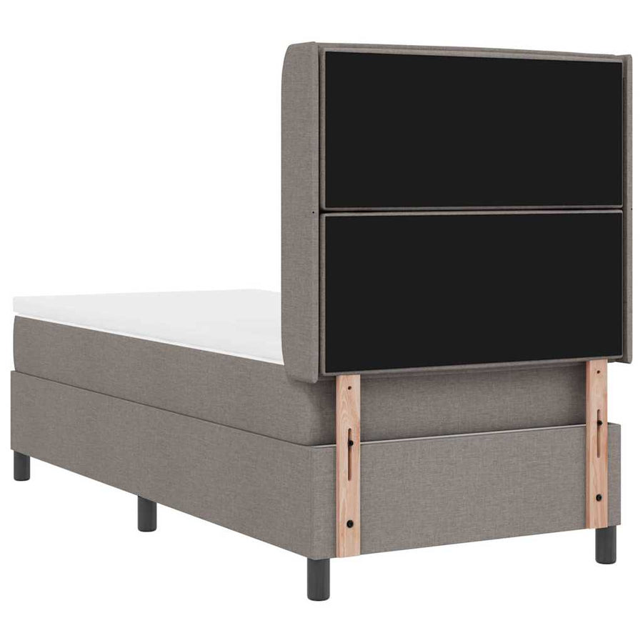 Boxspringbed met matras met hoofdeinde Taupe 200 x 80 cm Stof
