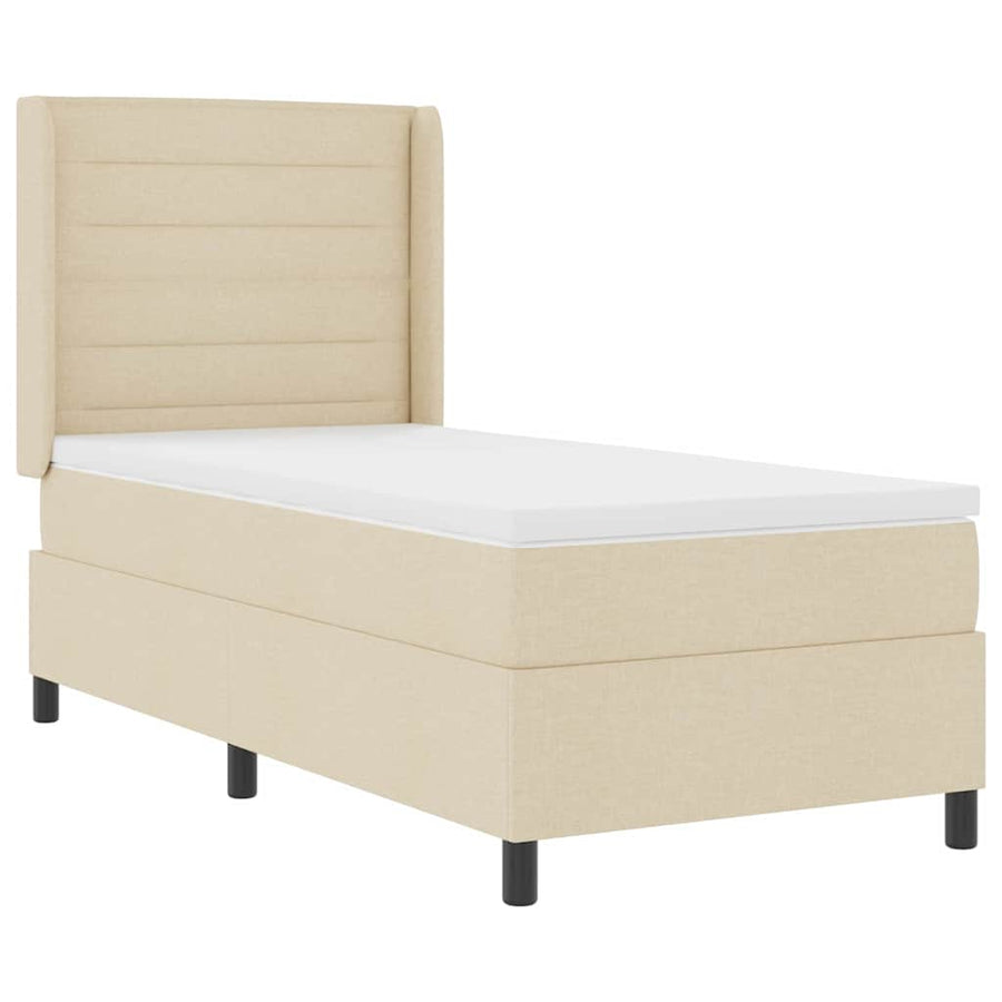 Boxspringbed met matras met hoofdeinde Crème 200 x 80 cm Stof