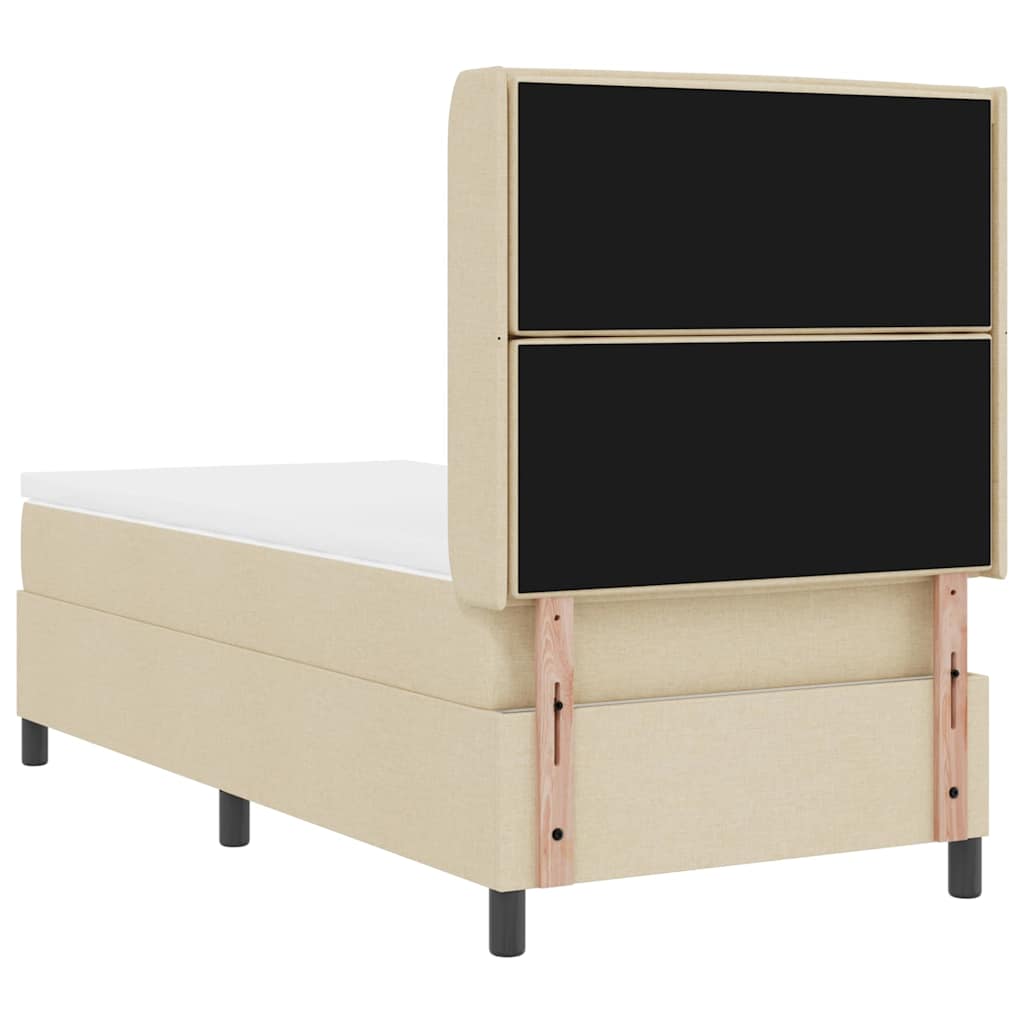 Boxspringbed met matras met hoofdeinde Crème 200 x 80 cm Stof
