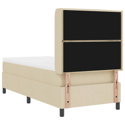 Boxspringbed met matras met hoofdeinde Crème 200 x 80 cm Stof