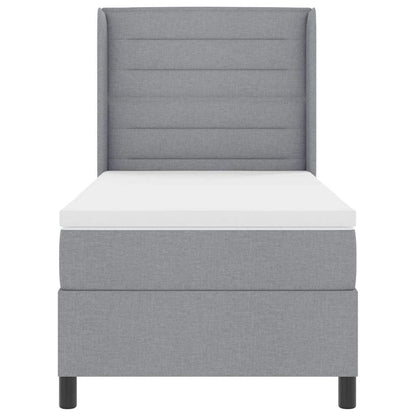 Boxspringbed met matras Lichtgrijs 190 x 90 cm Stof
