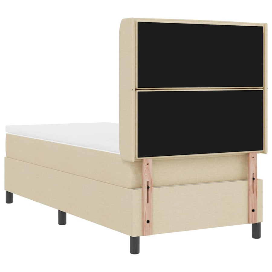 Boxspringbed met matras met hoofdeinde Crème 200 x 100 cm Stof