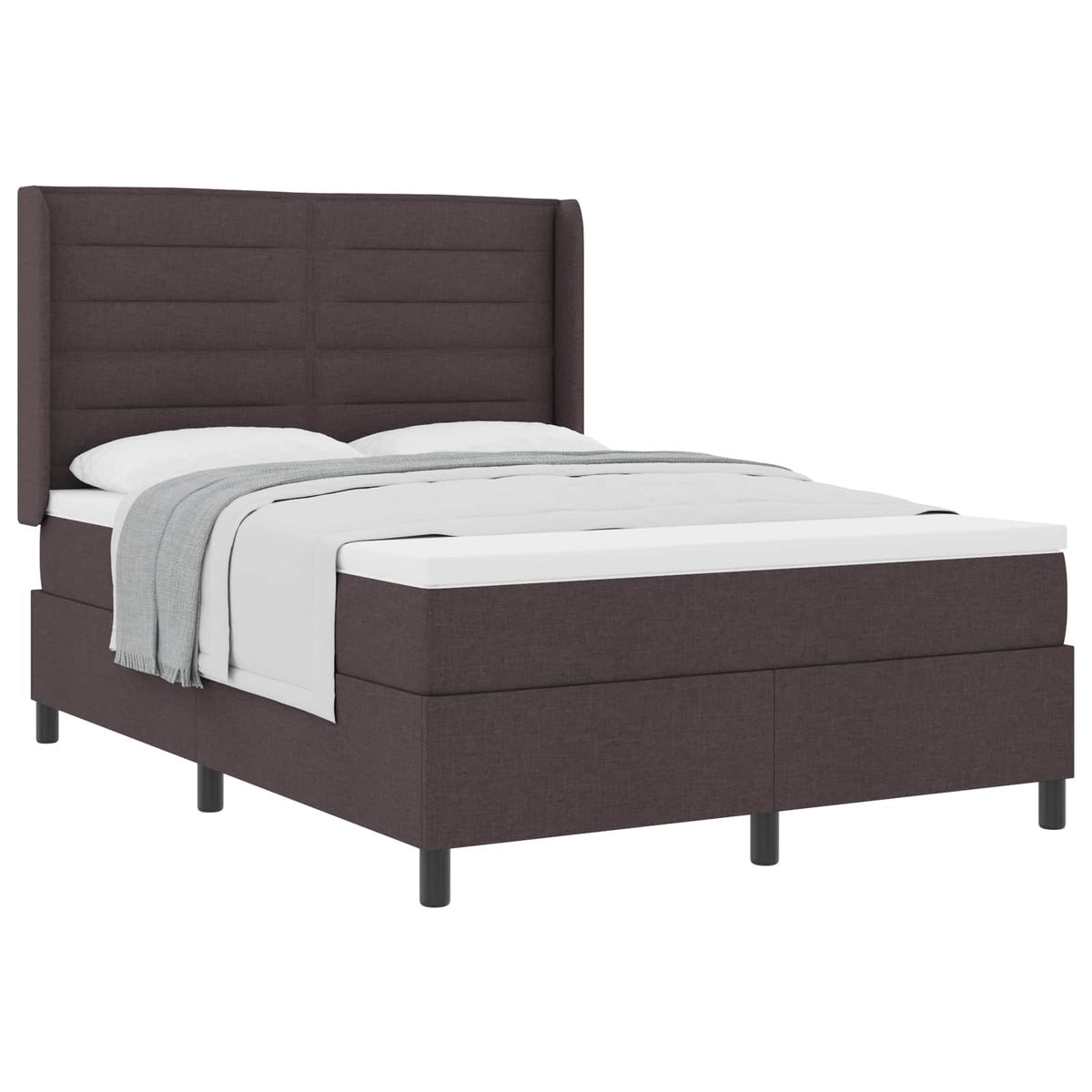 Boxspringbed met matras Donkerbruin 200 x 140 cm Stof