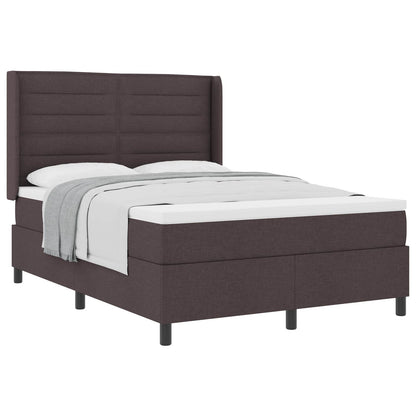 Boxspringbed met matras Donkerbruin 200 x 160 cm Stof