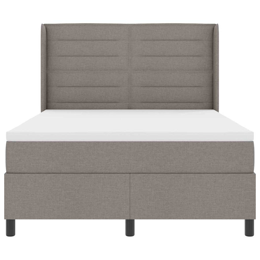 Boxspringbed met kussen met hoofdeinde Taupe 200 x 160 cm Stof