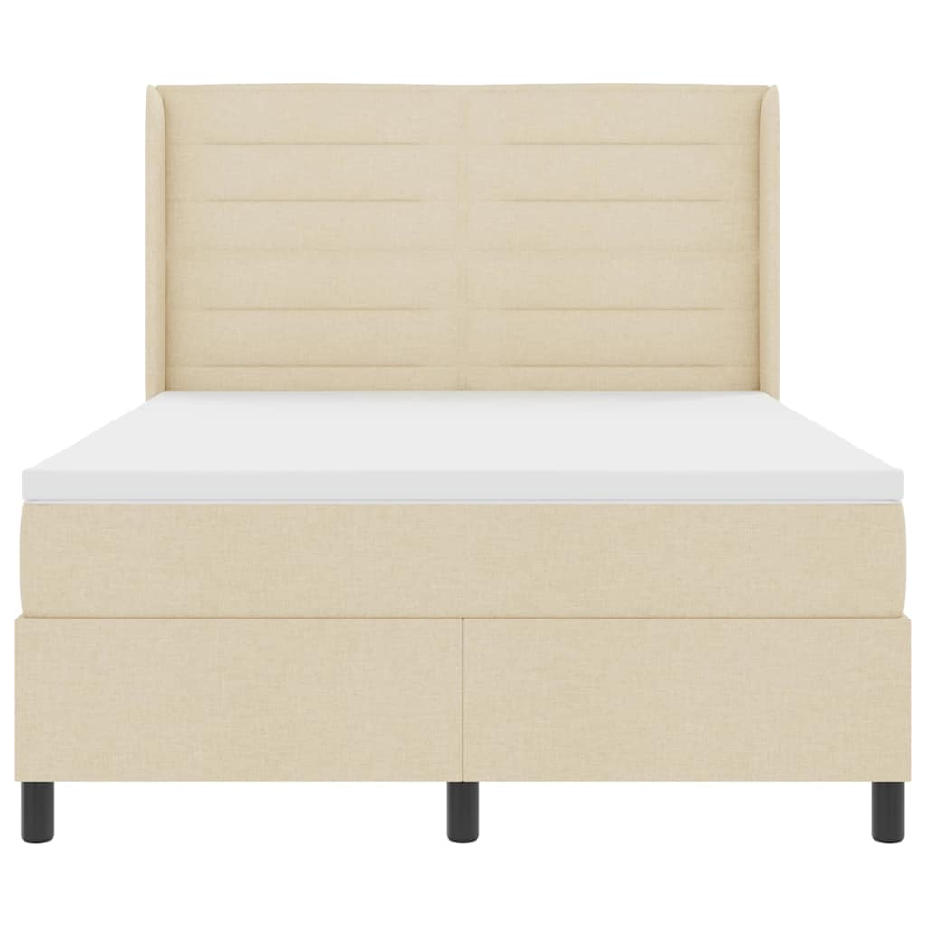 Boxspringbed met matras met hoofdeinde Crème 200 x 160 cm Stof