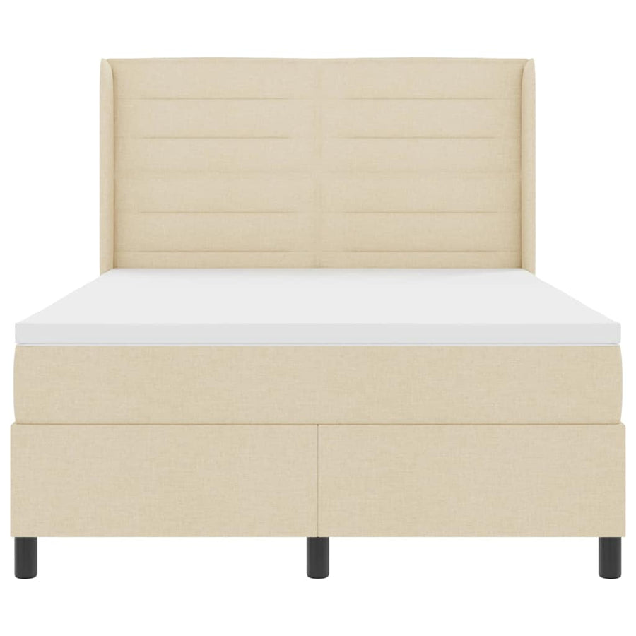 Boxspringbed met matras met hoofdeinde Crème 200 x 160 cm Stof