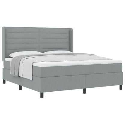 Boxspringbed met matras Lichtgrijs 200 x 180 cm Stof