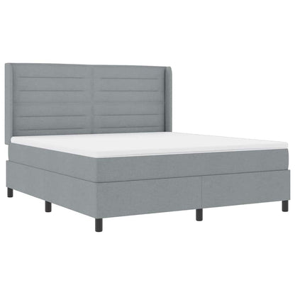 Boxspringbed met matras Lichtgrijs 200 x 180 cm Stof