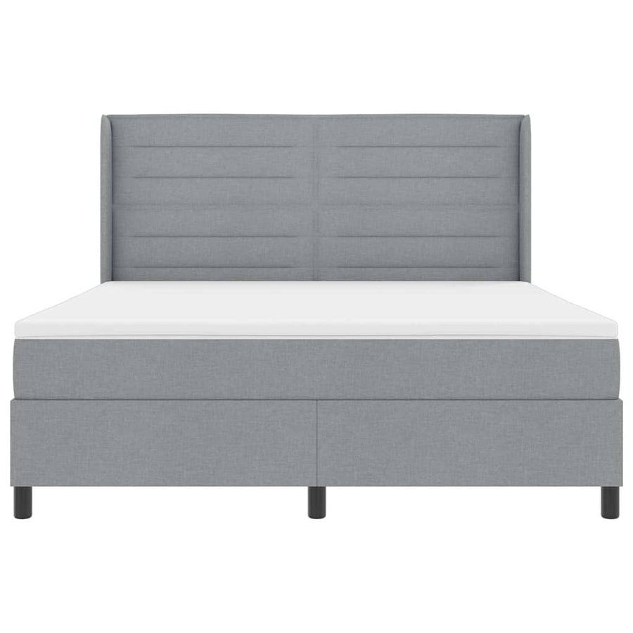 Boxspringbed met matras Lichtgrijs 200 x 180 cm Stof