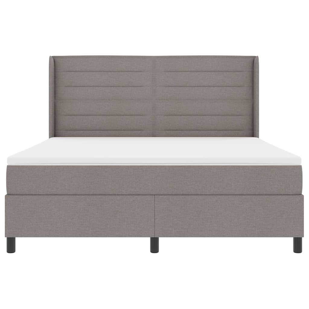 Boxspringbed met matras met hoofdeinde Taupe 200 x 180 cm Stof
