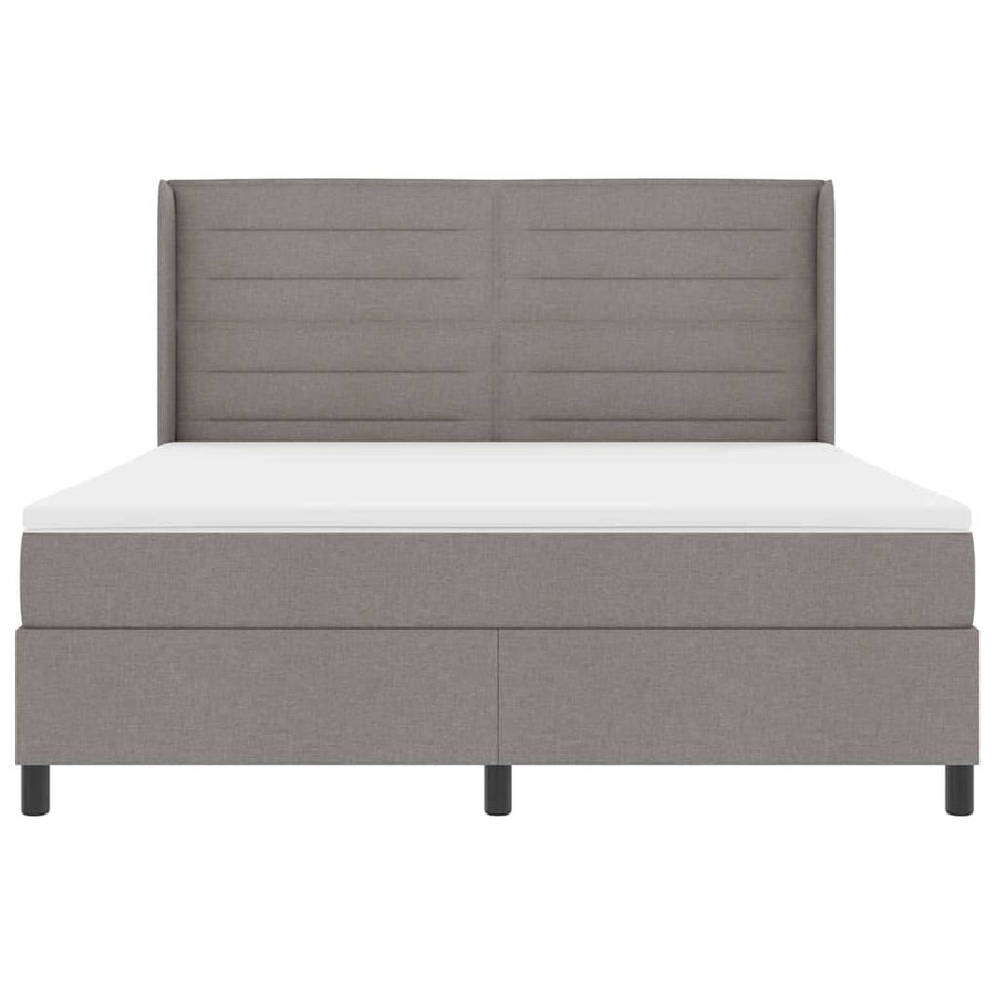 Boxspringbed met matras met hoofdeinde Taupe 200 x 180 cm Stof