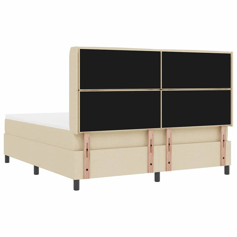 Boxspringbed met matras met hoofdeinde Crème 200 x 180 cm Stof
