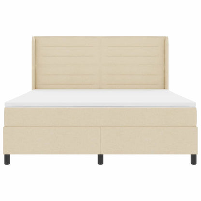 Boxspringbed met matras met hoofdeinde Crème 200 x 180 cm Stof