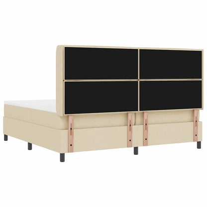 Boxspringbed met matras met hoofdeinde Crème 200 x 200 cm Stof