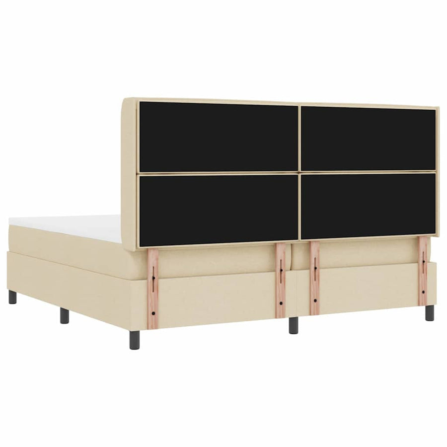 Boxspringbed met matras met hoofdeinde Crème 200 x 200 cm Stof