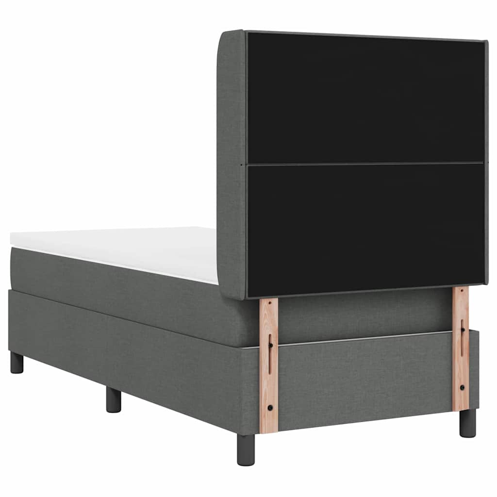 Boxspringbed met kussen Donkergrijs 200 x 90 cm Stof