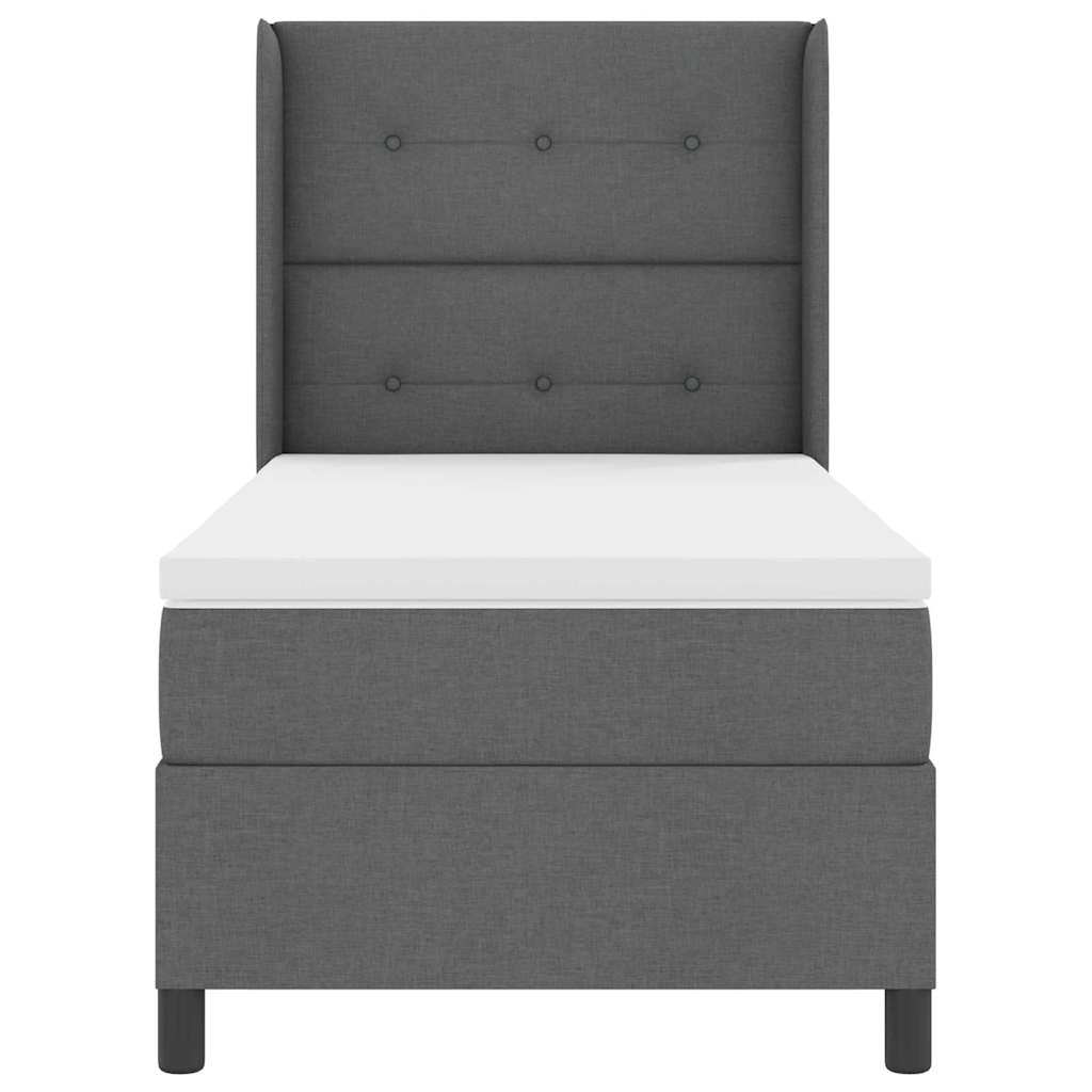 Boxspringbed met kussen Donkergrijs 200 x 90 cm Stof
