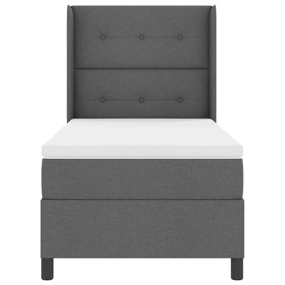 Boxspringbed met kussen Donkergrijs 200 x 90 cm Stof