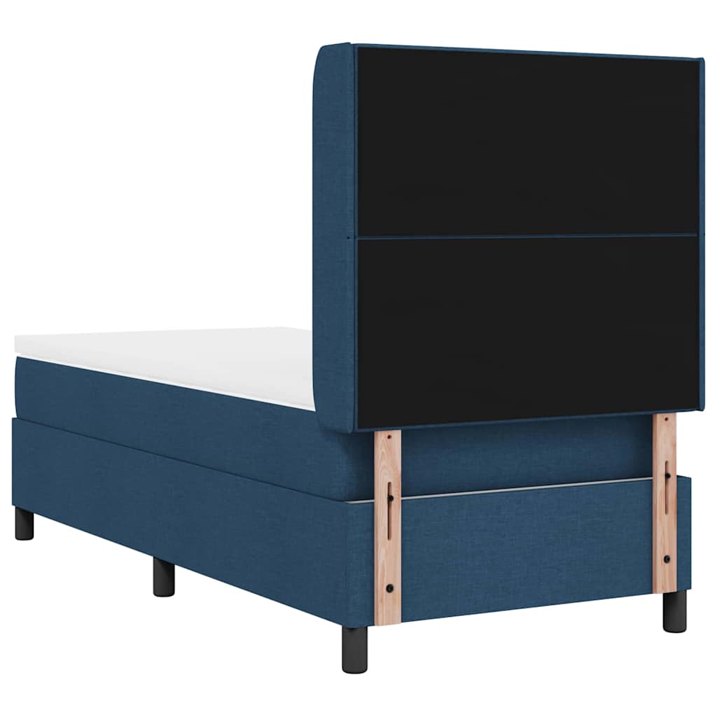Boxspringbed met kussen met hoofdeinde Blauw 200 x 90 cm Stof