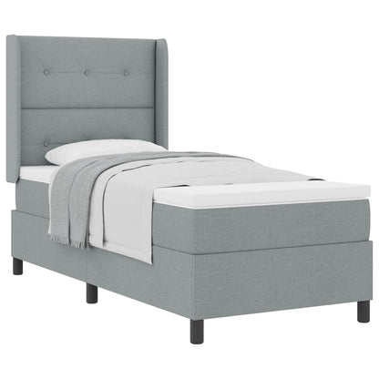 Boxspringbed met kussen Lichtgrijs 200 x 100 cm Stof