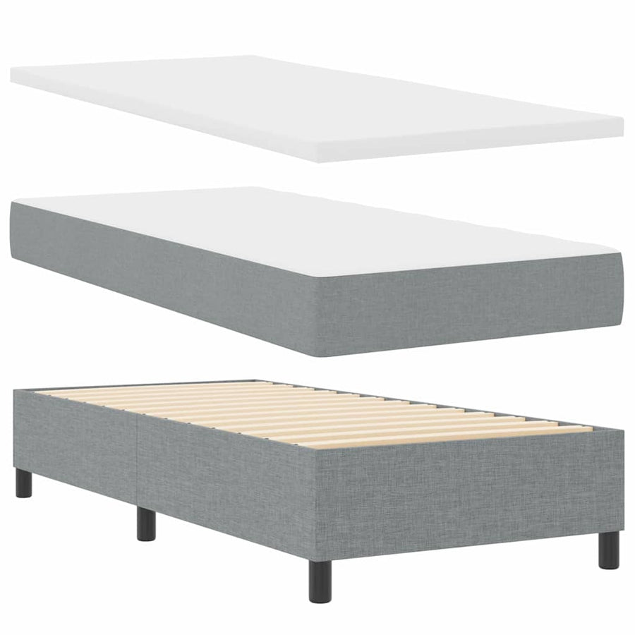 Boxspringbed met kussen Lichtgrijs 200 x 100 cm Stof
