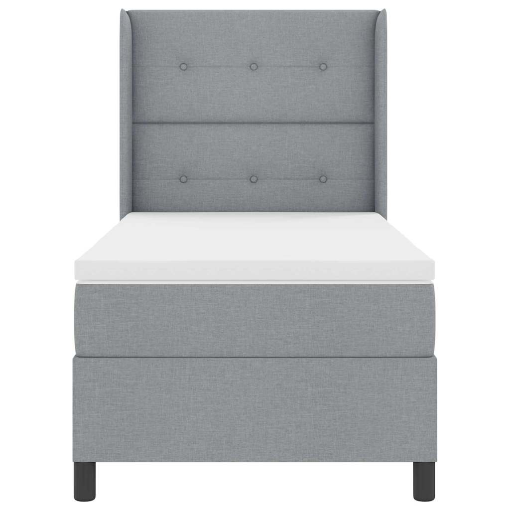 Boxspringbed met kussen Lichtgrijs 200 x 100 cm Stof