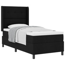 Boxspringbed met kussen met hoofdeinde Zwart 200 x 100 cm Stof