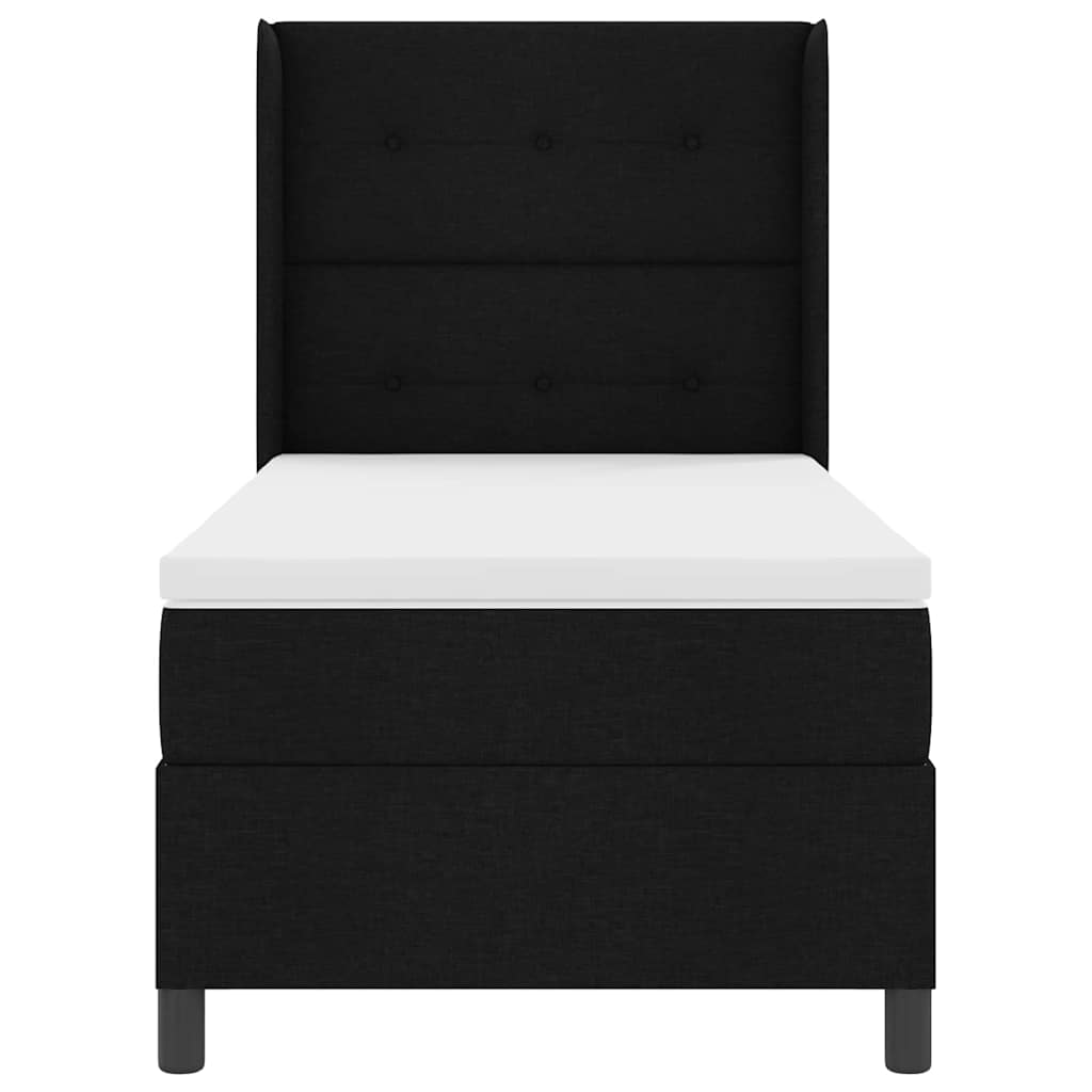 Boxspringbed met kussen met hoofdeinde Zwart 200 x 100 cm Stof
