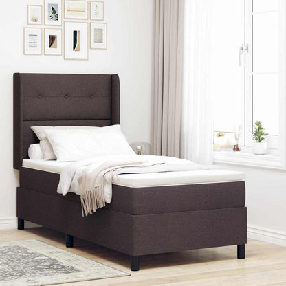 Boxspringbed met kussen Donkerbruin 200 x 100 cm Stof