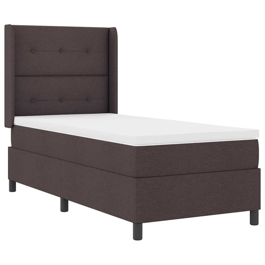 Boxspringbed met kussen Donkerbruin 200 x 100 cm Stof